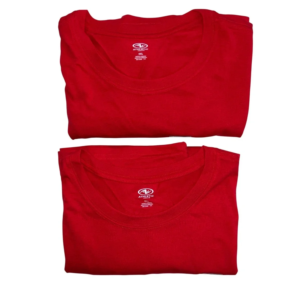 Athletic Works Mens 4XL Red Moisture Wicking Short Sleeve T-Shirt‎ 2 Pack New